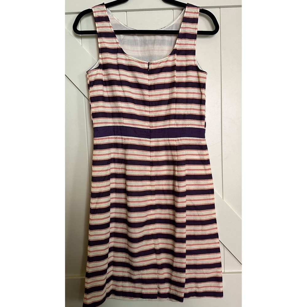 BODEN‎ DRESS PLUM MULTI COLOR STRIPED SLEEVELESS SIZE 6 - Picture 3 of 5